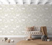 behang jungle beige