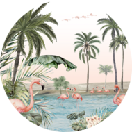 muurcirkel flamingo oasis