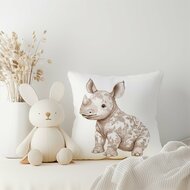 kussen floral neushoorn