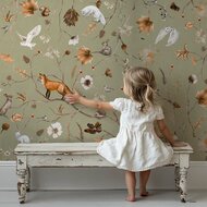 Behang playful forest green