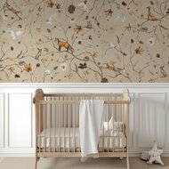 Behang playful forest beige