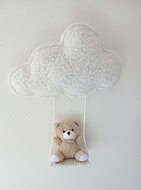 Muurdecoratie Wolk met schommel beertje