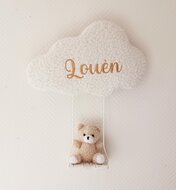 Teddy wolk lampje met beertje op schommel
