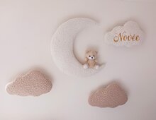 wolk en maan set warm led licht beige wolkjes