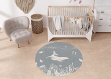Vinylkleed Secret Sea life mono chrome bleu
