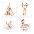 Kussen aquarel giraf_