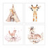 Poster aquarel hertjes_