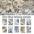 Behang sample dino blue_