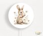 wandlamp rond konijn met bloem_