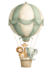 muursticker luchtballon jungle dieren groen_