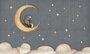 beer op maan blauw behang oliver robins_